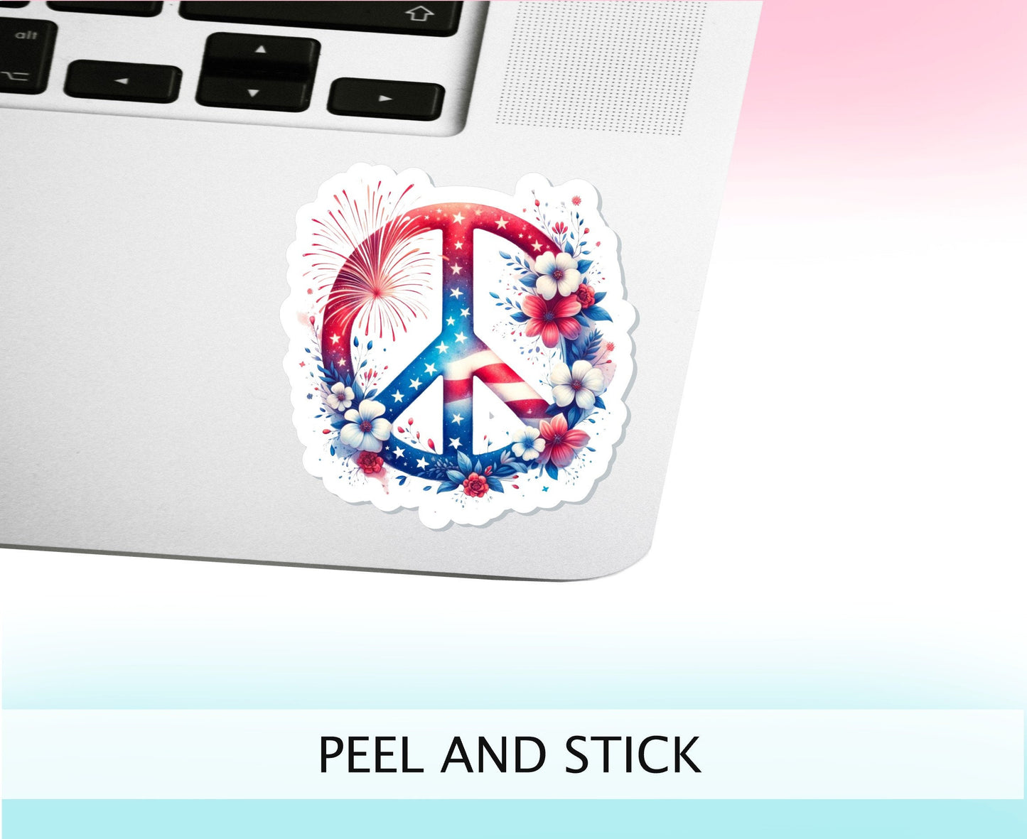 PATRIOTIC PEACE SIGN sticker || American Flag, Independence Day Sticker, Planner Scrapbook, Laptop Sticker, Water Bottle Sticker, Car Decal