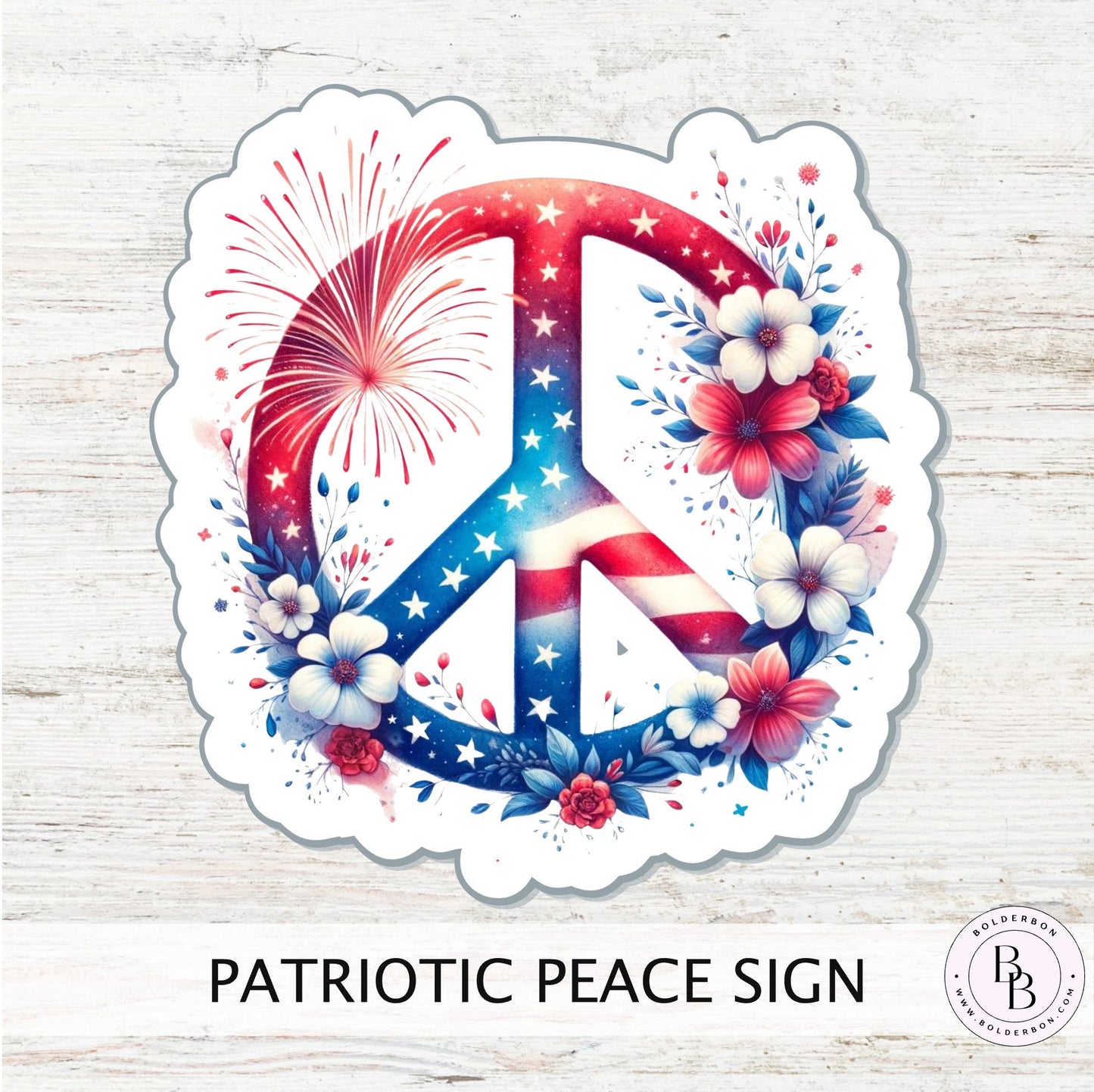 PATRIOTIC PEACE SIGN sticker || American Flag, Independence Day Sticker, Planner Scrapbook, Laptop Sticker, Water Bottle Sticker, Car Decal