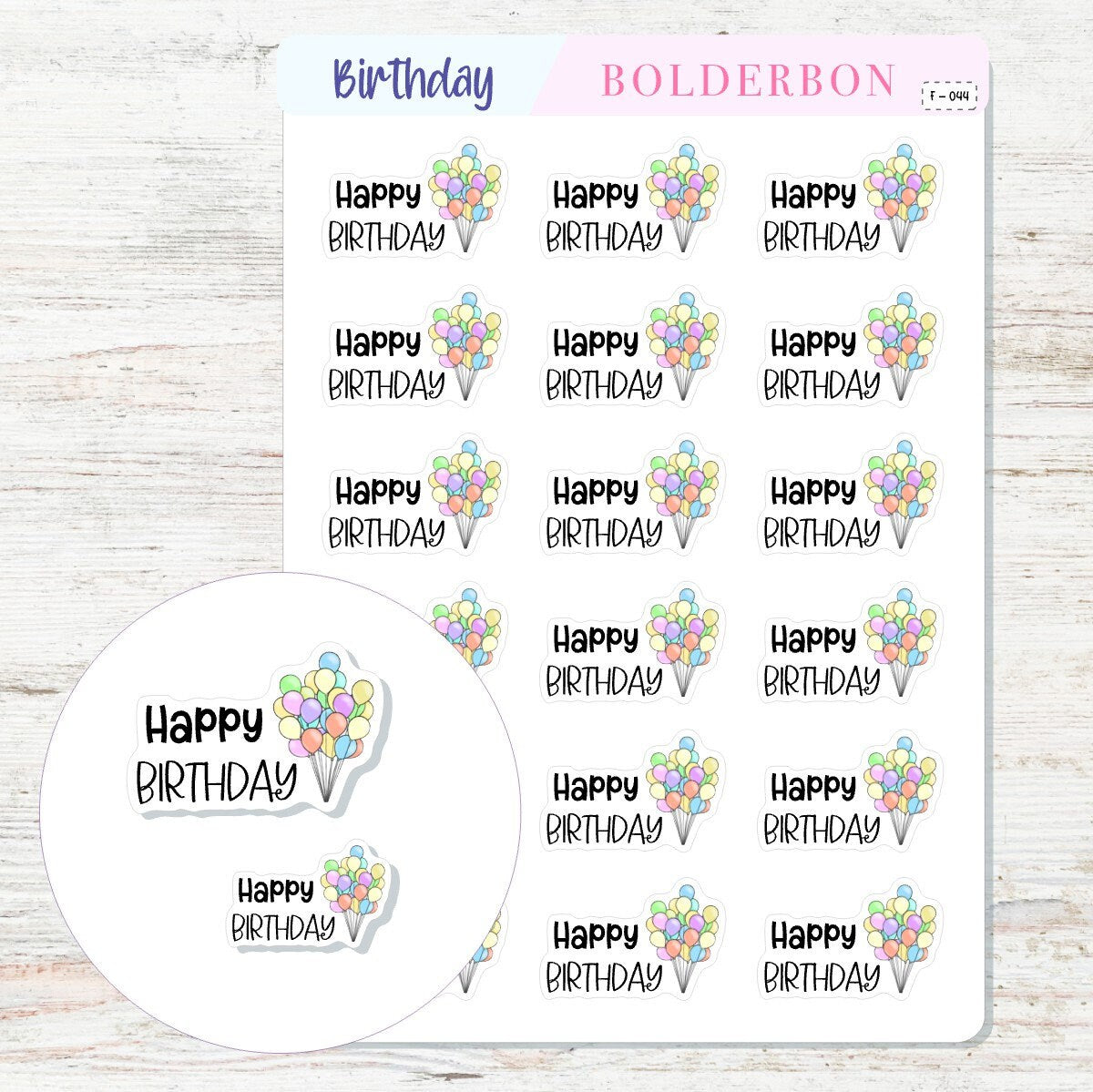 HAPPY BIRTHDAY BALLOON || Planner Stickers