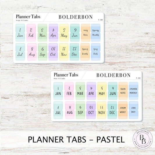 PASTEL PLANNER TABS || Hobonichi Tabs, Weeks, Cousin, A6, B6, Tab Dividers, Monthly Tabs, Tab Stickers, Divider Tabs, Colorful, Minimal