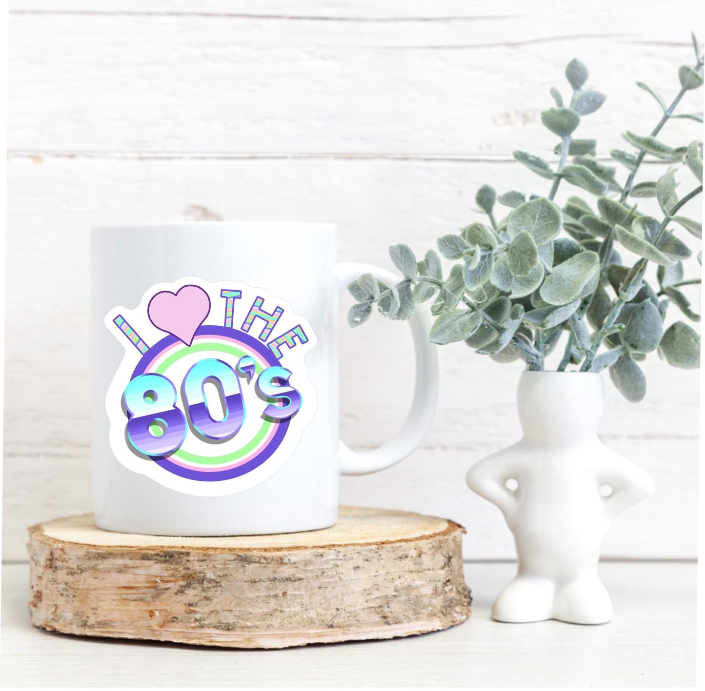 I LOVE THE 80'S || Retro Vinyl Decal Sticker for Laptop, Planner, Sticker Lover Gift, Journals, Scrapbooking and Craft Projects