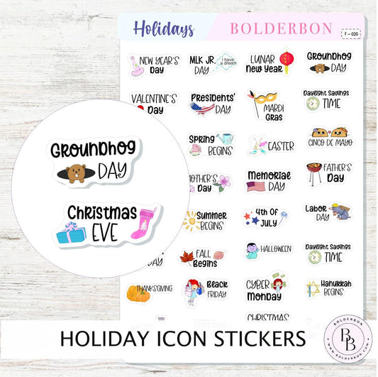 HOLIDAY ICONS || Planner Stickers