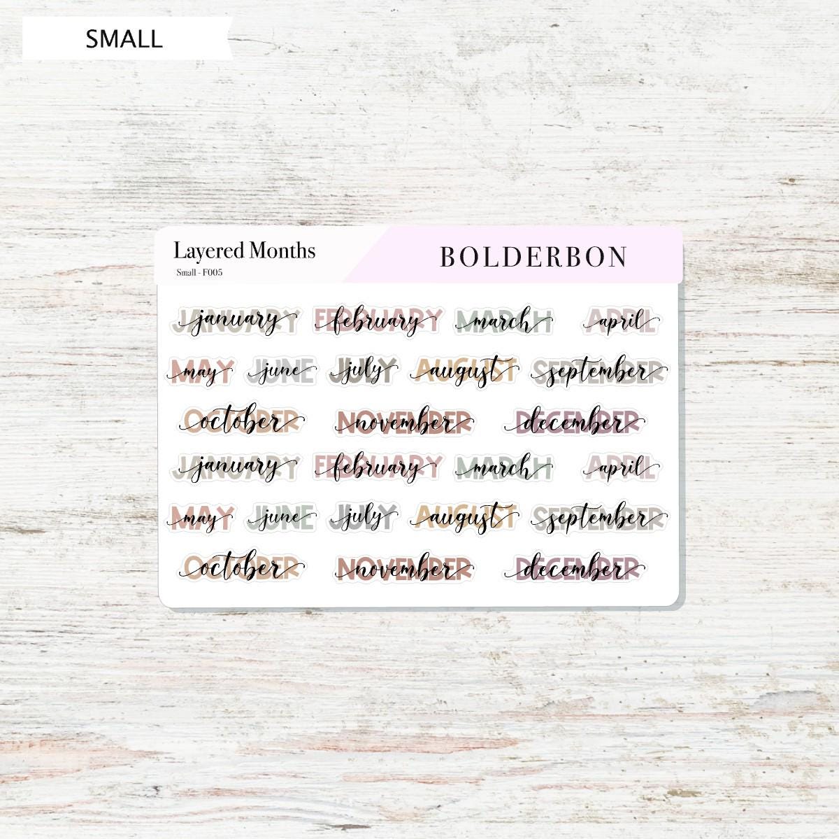 Aesthetic Layered Month Stickers || Script Month Labels for Planners, Journals, and Calendars