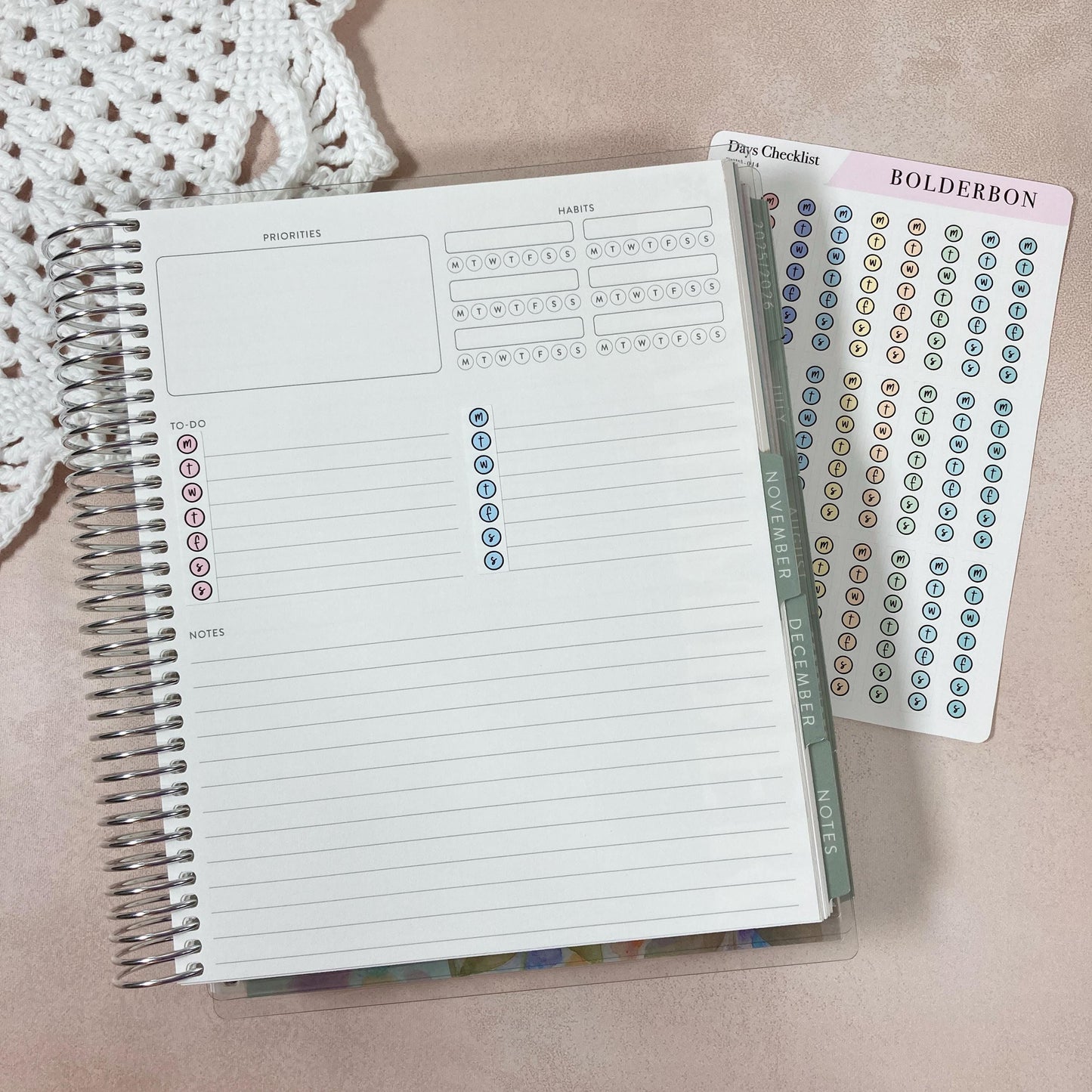 Weekly Checklist Stickers - Pastel || Days of the Week Planner Labels