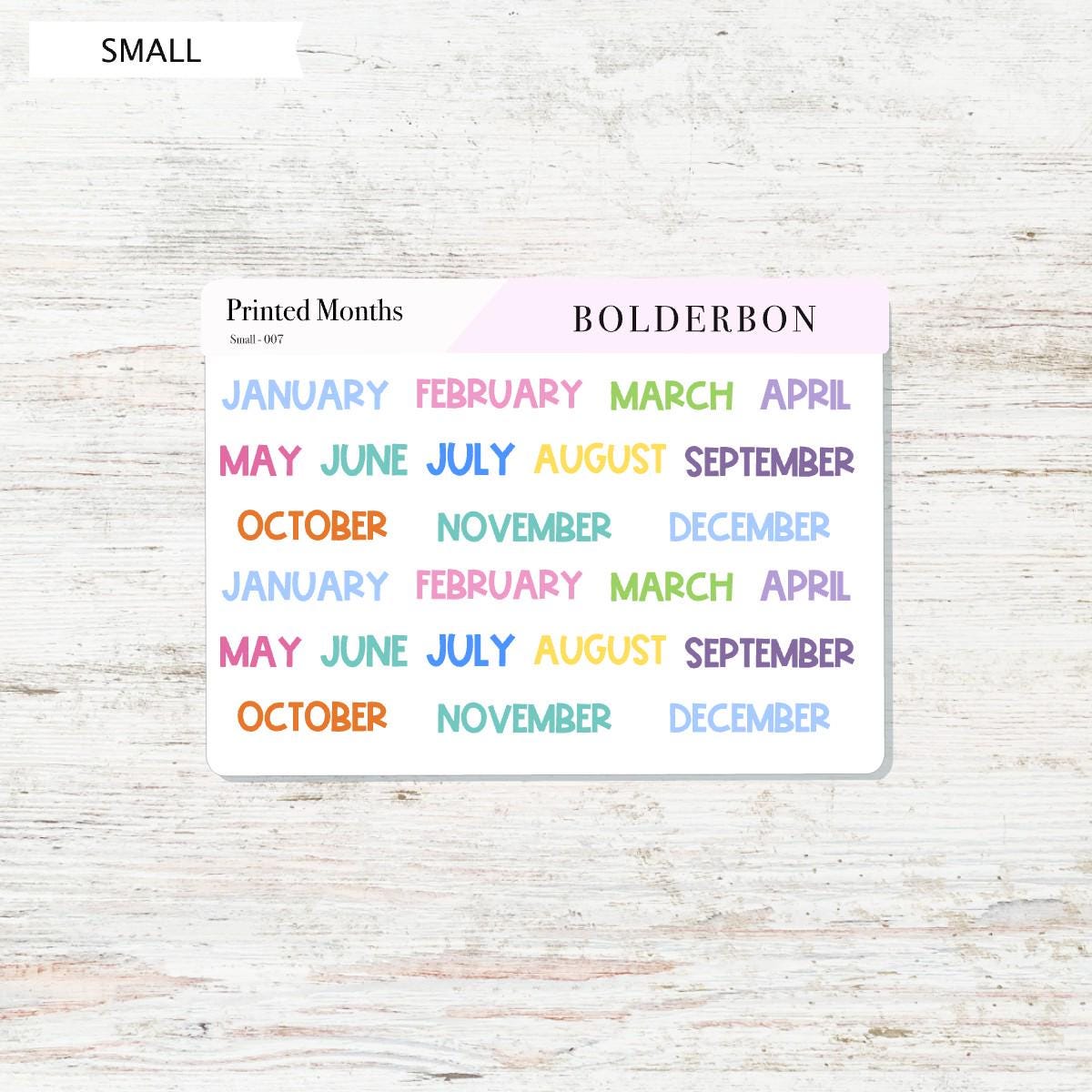 Colorful Printed Months || Monthly Header Stickers perfect for Planners, Journals, Calendars and More!