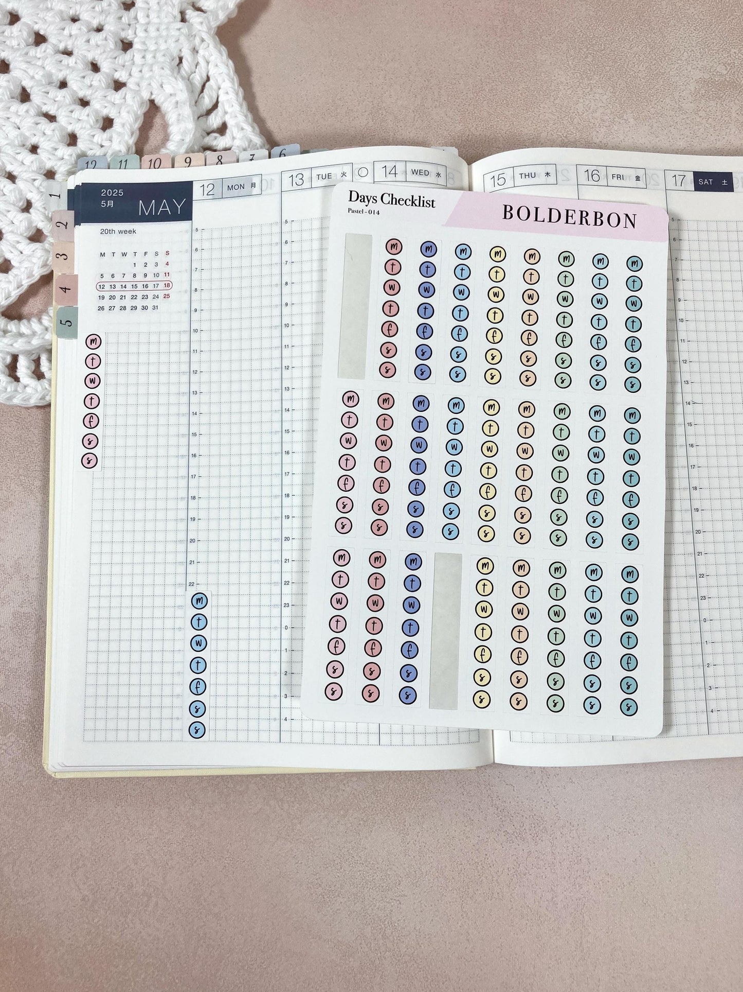 Weekly Checklist Stickers - Pastel || Days of the Week Planner Labels