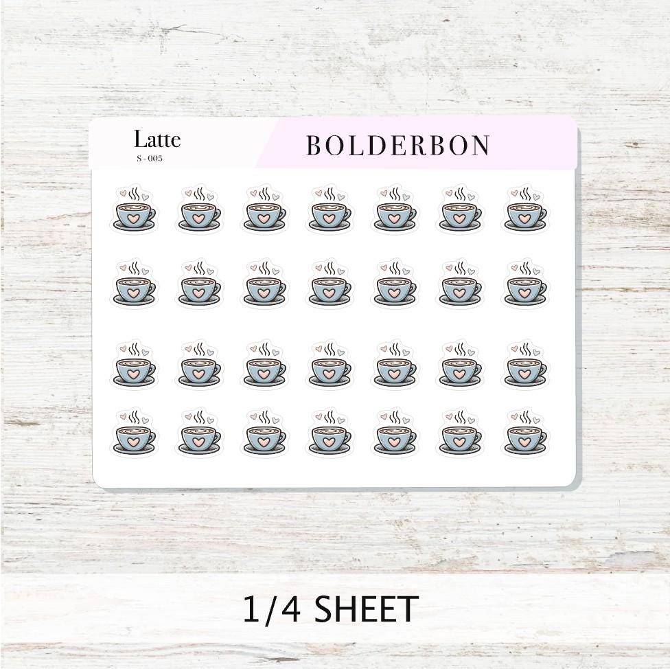 LATTE Icon Stickers || Planner Stickers, Coffee, Mocha, Tea, Cappuccino