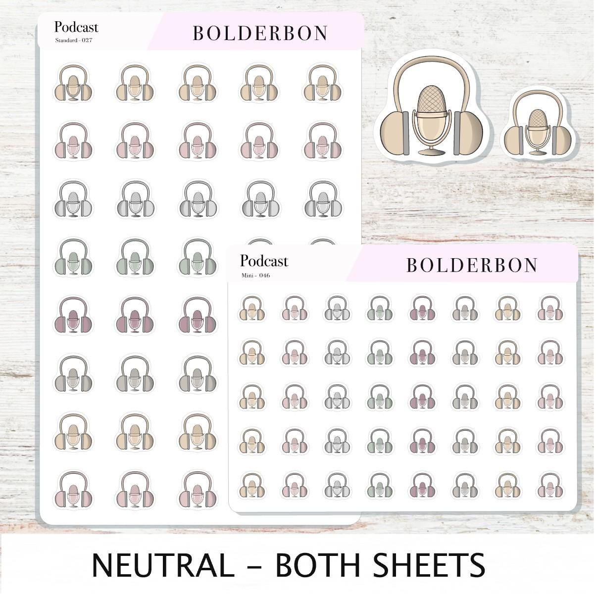 PODCAST Stickers || Podcasting, YouTube + Voiceover Icon Labels for Planners, Journals, or Content Creators