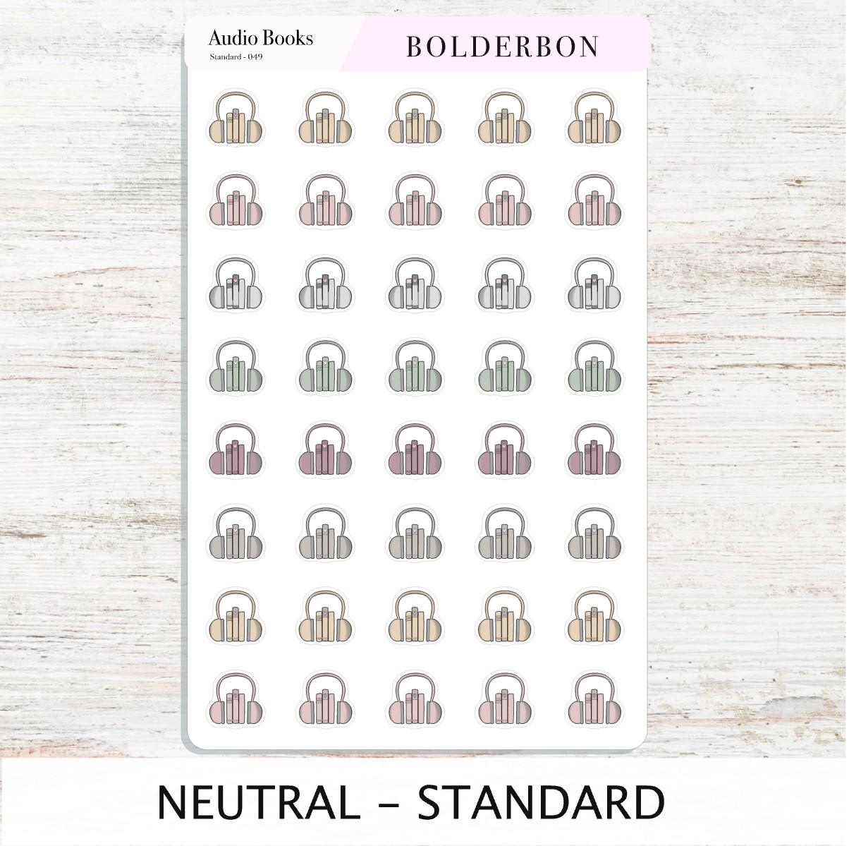 AUDIO BOOKS Stickers || Cute, Aesthetic and Classic Icon Labels, Listening To for Planners, Journals