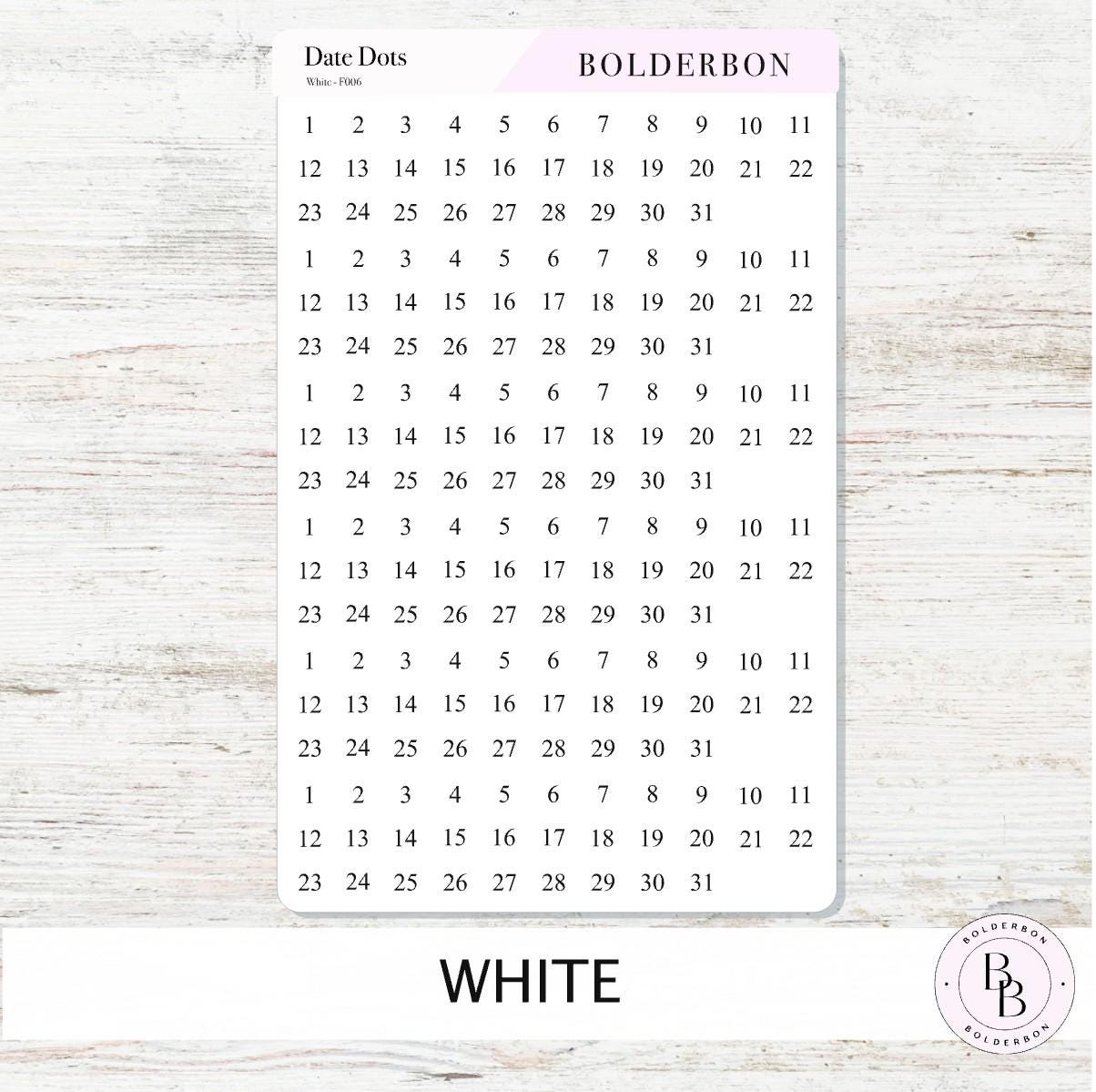 DATE DOT Stickers for Planners || Minimal & Colorful Circle Number Labels for Calendars, Journals, and Monthly Setups