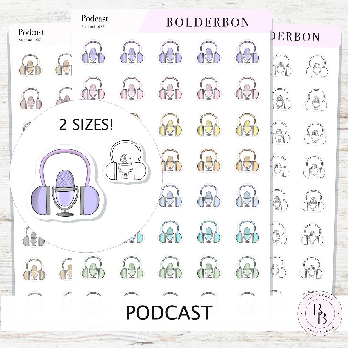 PODCAST Stickers || Podcasting, YouTube + Voiceover Icon Labels for Planners, Journals, or Content Creators