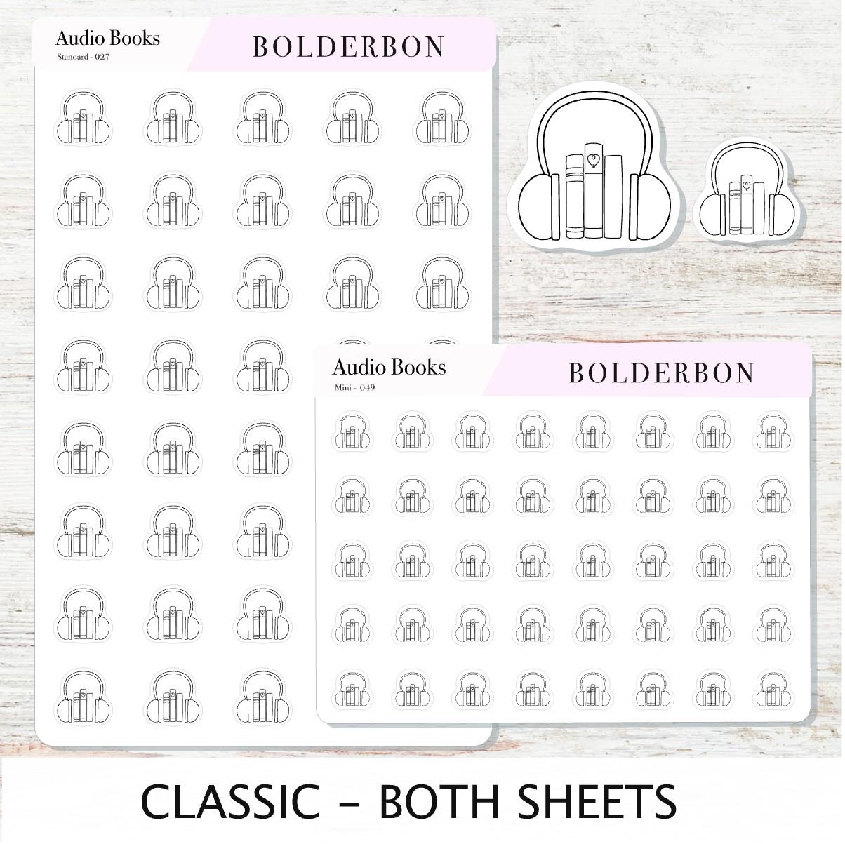 AUDIO BOOKS Stickers || Cute, Aesthetic and Classic Icon Labels, Listening To for Planners, Journals