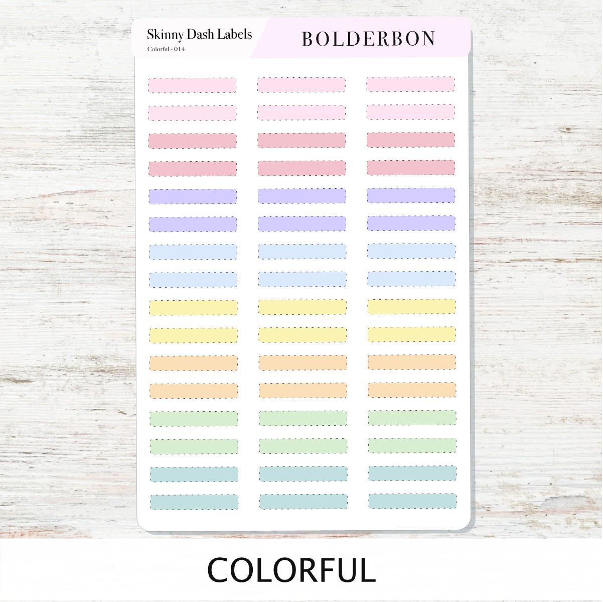 SKINNY DASH Labels || 3 Color Palettes, Planner Stickers, Minimal Aesthetic