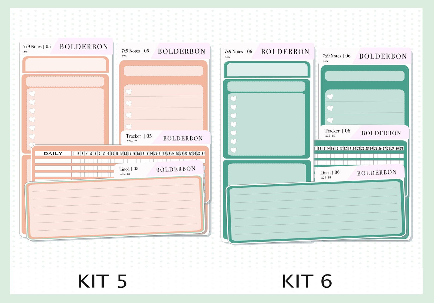 7x9 Notes Kit EC Colors || For 2025/2026 Erin Condren Planners • Dashboard • Vertical • Daily Duo • Hourly • Compact Vertical • Horizontal
