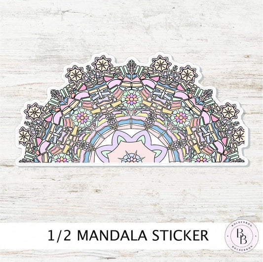 HALF MANDALA Stickers || 3 Sizes Available