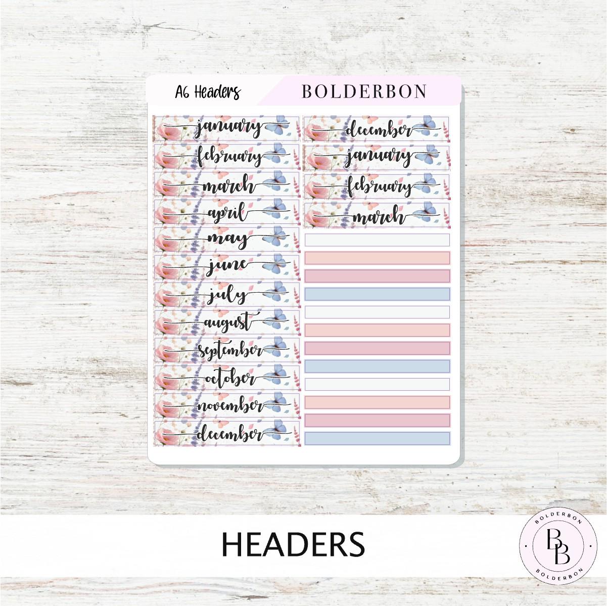 2026 A6 HOBONICHI Index - Meadow || Monthly Headers, Calendar Stickers, Year At A Glance, Hobonichi Techo Original, Hon, Avec, Day Free