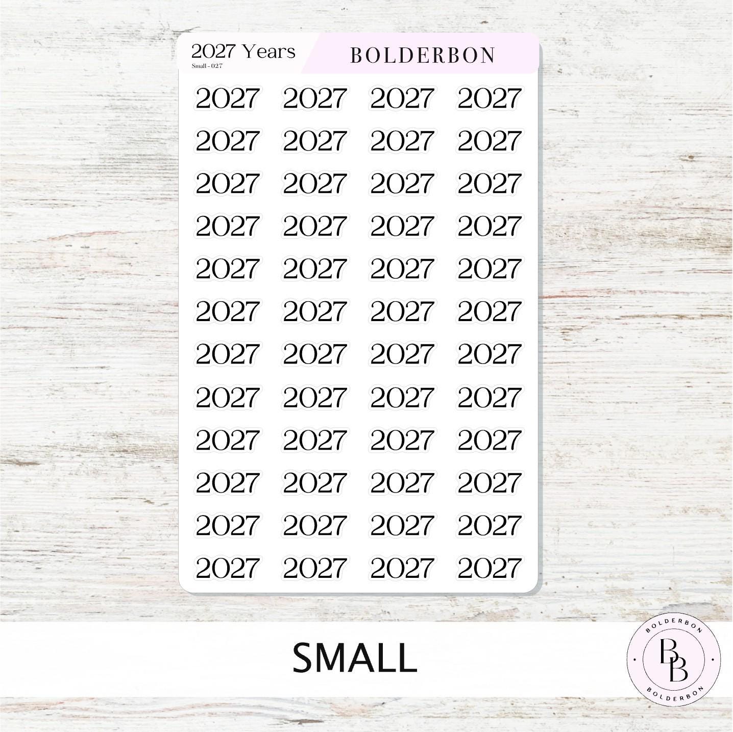 2027 Black Year Stickers • Neutral and Minimal Planner Journal Setup