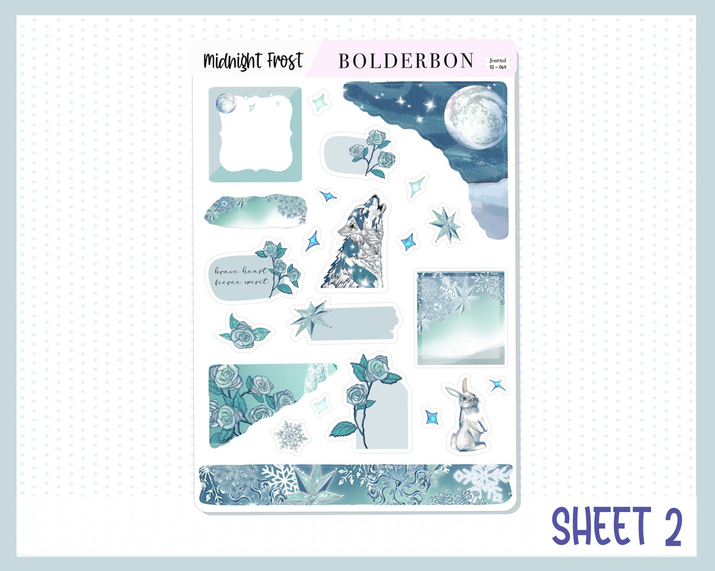 MIDNIGHT FROST Journal Sticker Kit || Winter Stickers, Snow Stickers, Journaling Stickers, Book Stickers