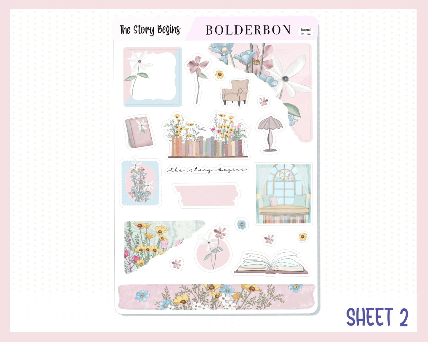 THE STORY BEGINS Journal Sticker Kit || Book Stickers, Bookish Stickers, Journaling Stickers, Book Stickers