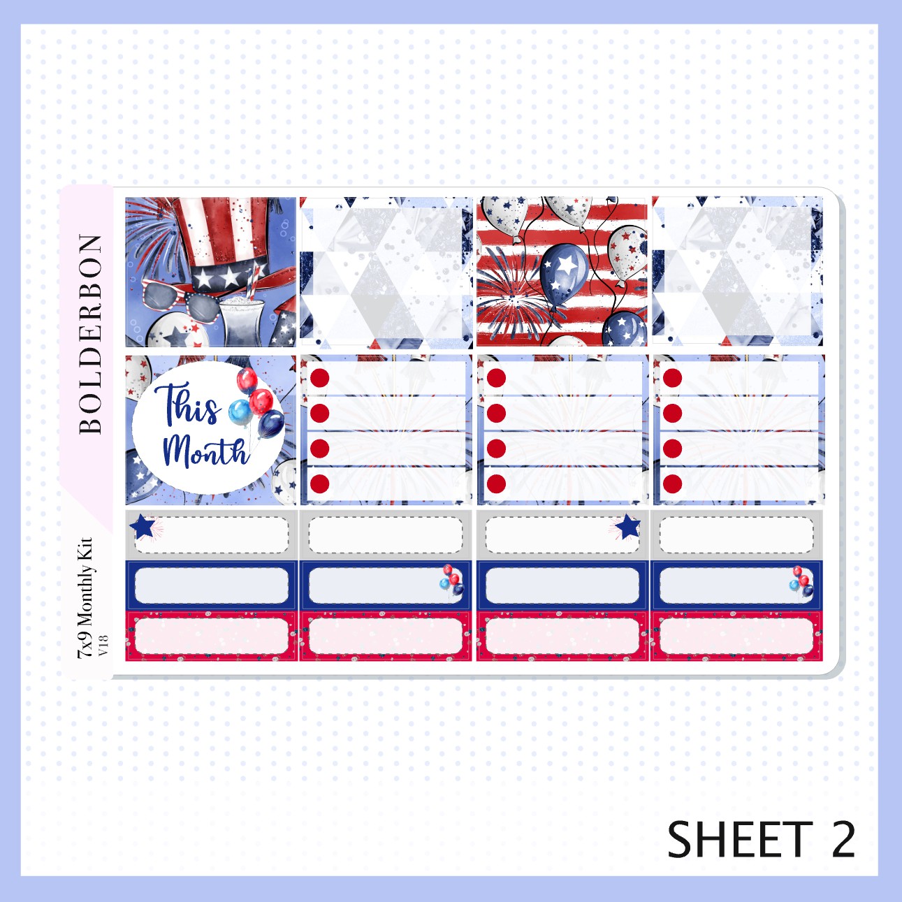 JULY 7x9 Monthly Sticker Kit