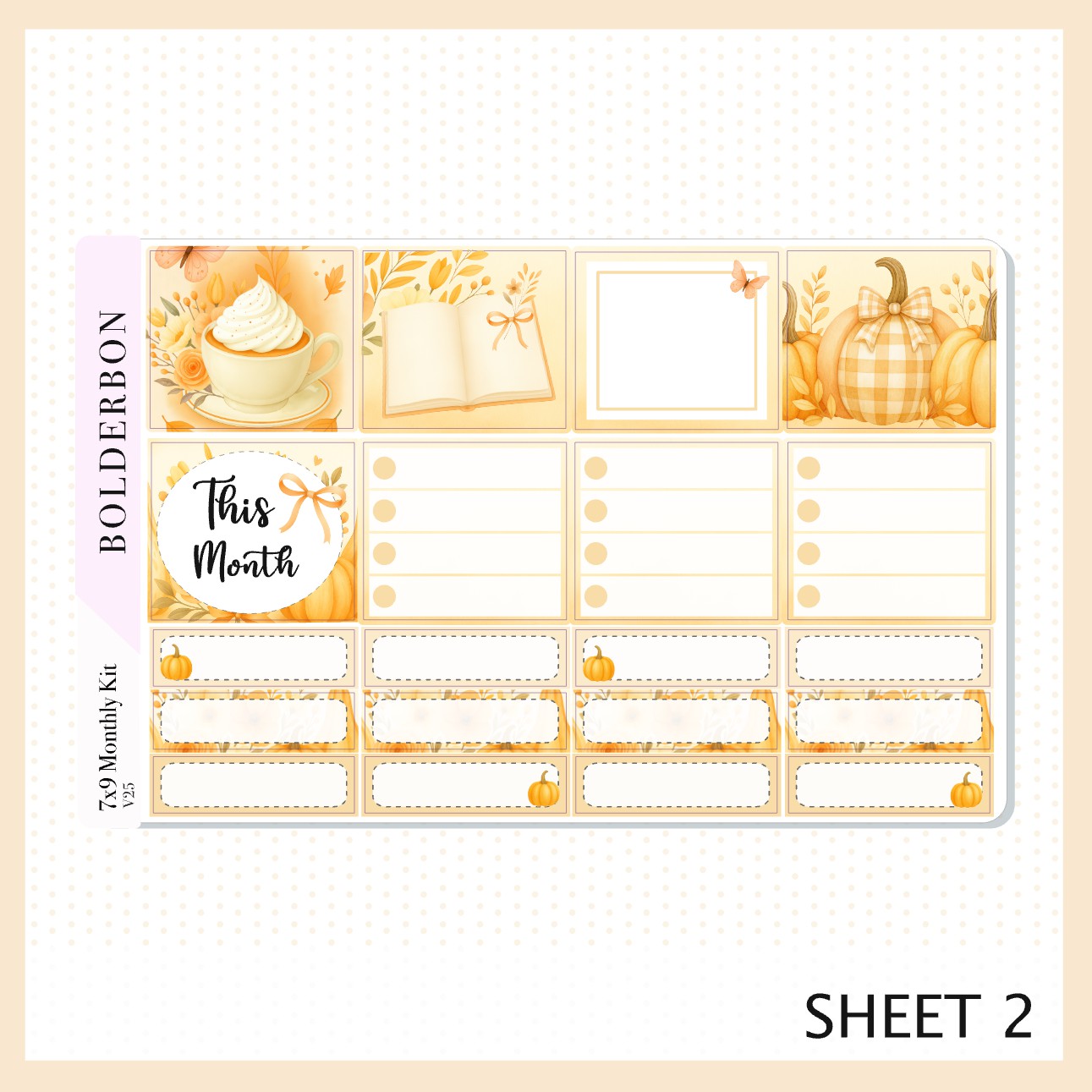 OCTOBER 7x9 Monthly Sticker Kit || Cozy Fall Floral Planner Stickers, Autumn Aesthetic Vibe