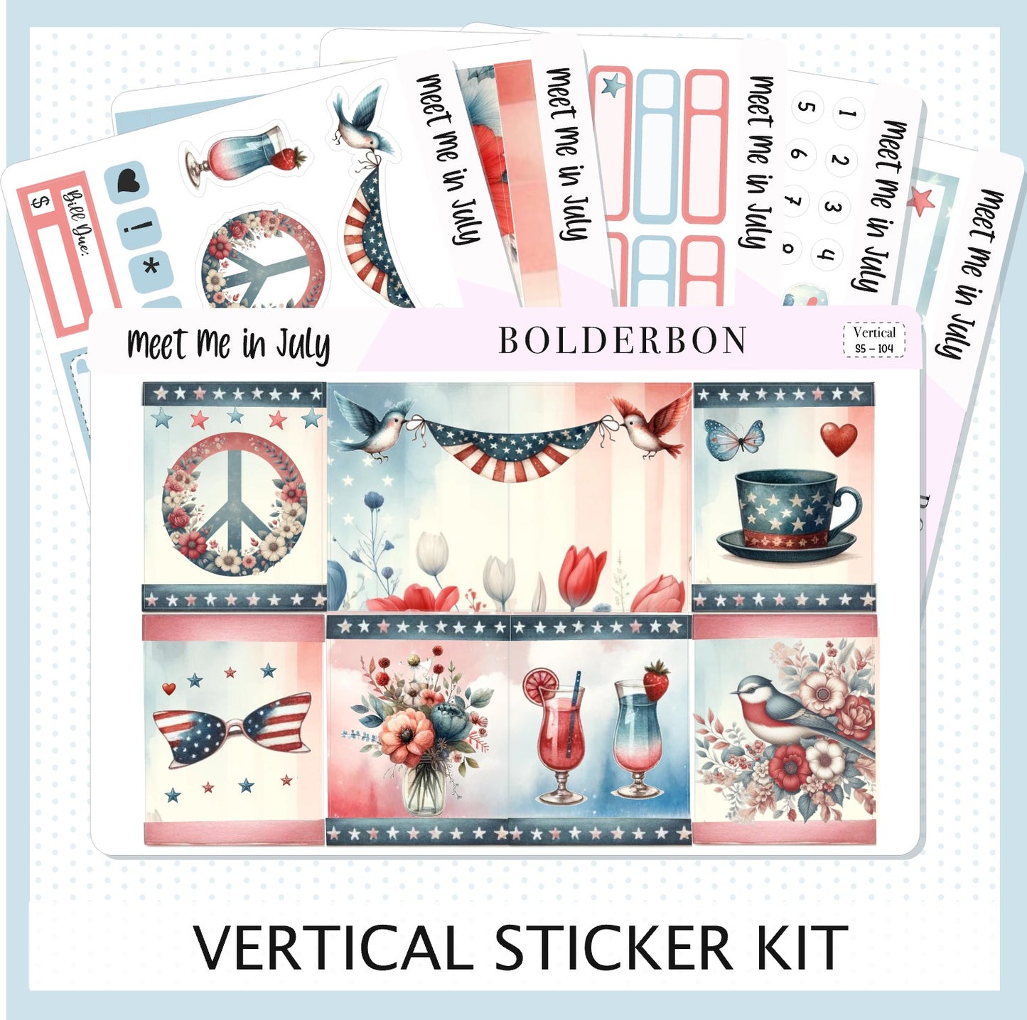 MEET ME IN JULY || 7x9 Vertical Planner Sticker Kit
