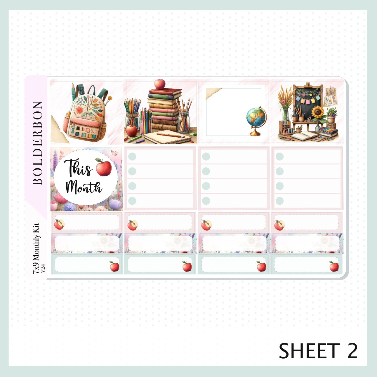 AUGUST 7x9 Monthly Sticker Kit || Academia