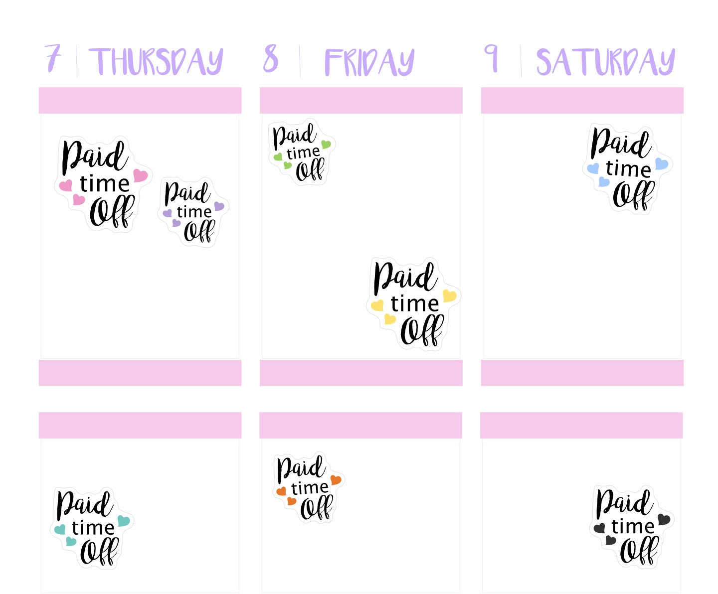 PAID TIME OFF || Planner Stickers