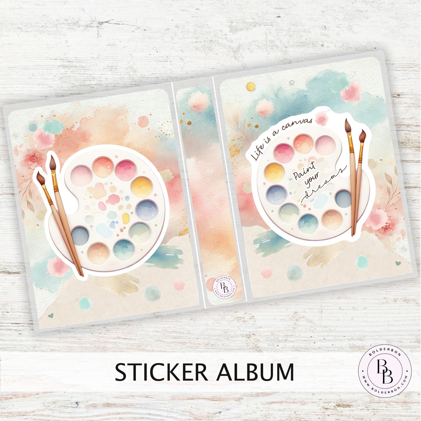 PAINT YOUR DREAMS Sticker Album || Sleeve Album, Art Lover's Gift, Artist Sticker Album, Paint Palette