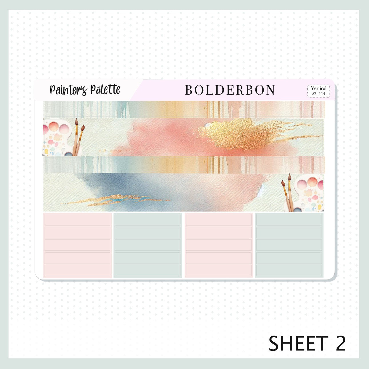 PAINTER'S PALETTE || 7x9 Vertical Planner Sticker Kit