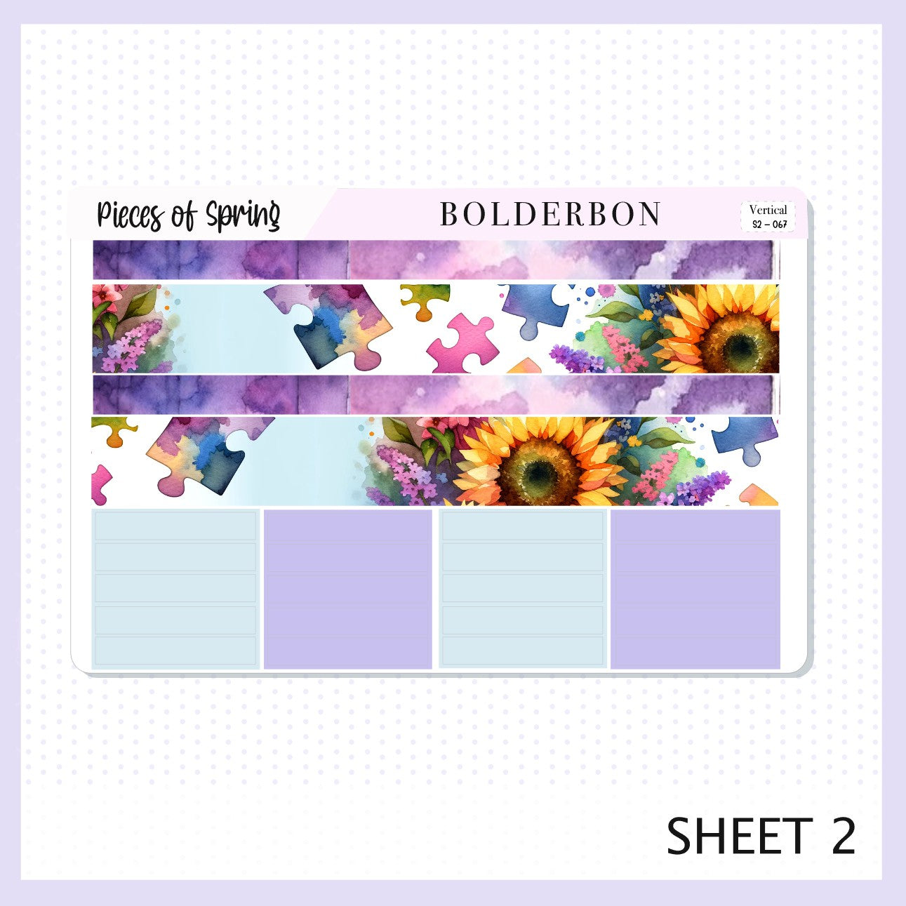 PIECES OF SPRING || 7x9 Vertical Planner Sticker Kit