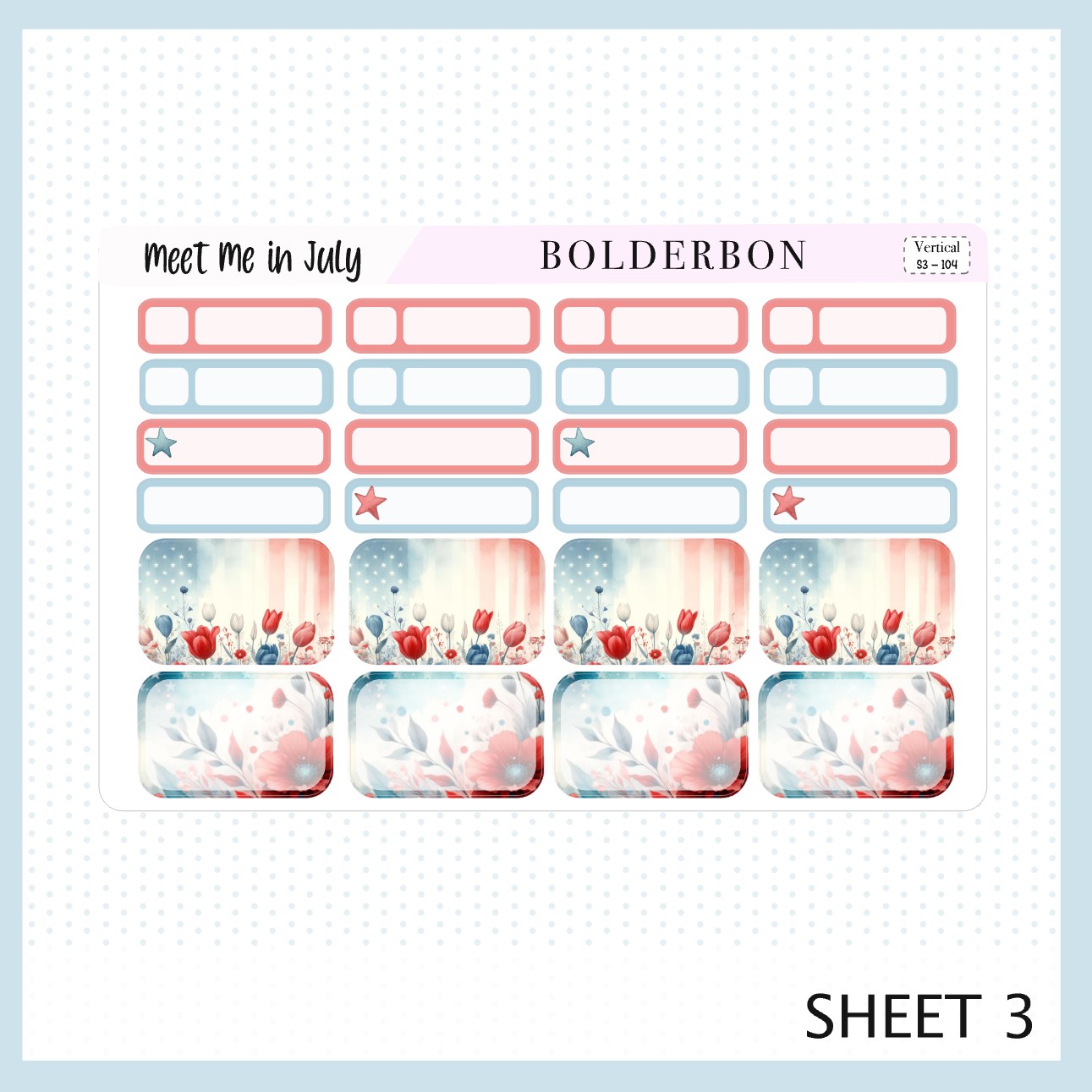 MEET ME IN JULY || 7x9 Vertical Planner Sticker Kit