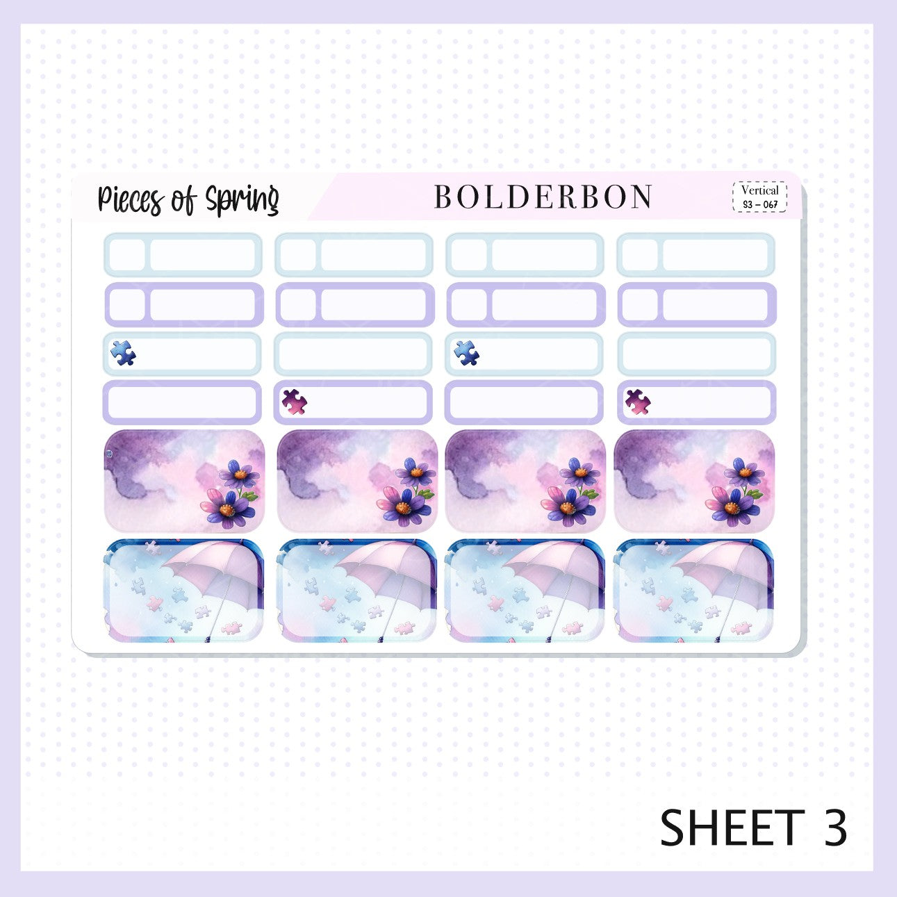 PIECES OF SPRING || 7x9 Vertical Planner Sticker Kit