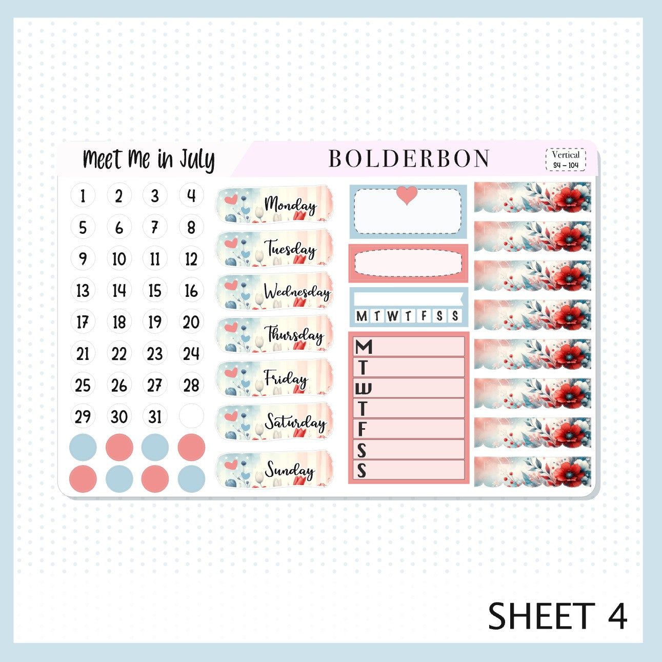 MEET ME IN JULY || 7x9 Vertical Planner Sticker Kit