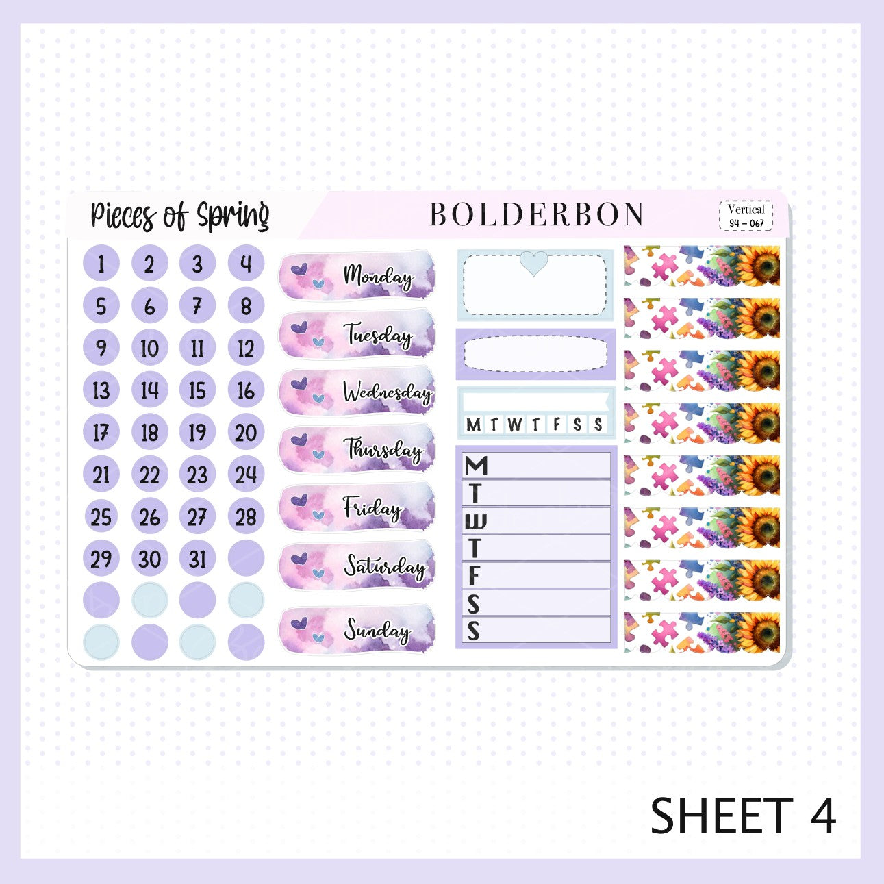 PIECES OF SPRING || 7x9 Vertical Planner Sticker Kit