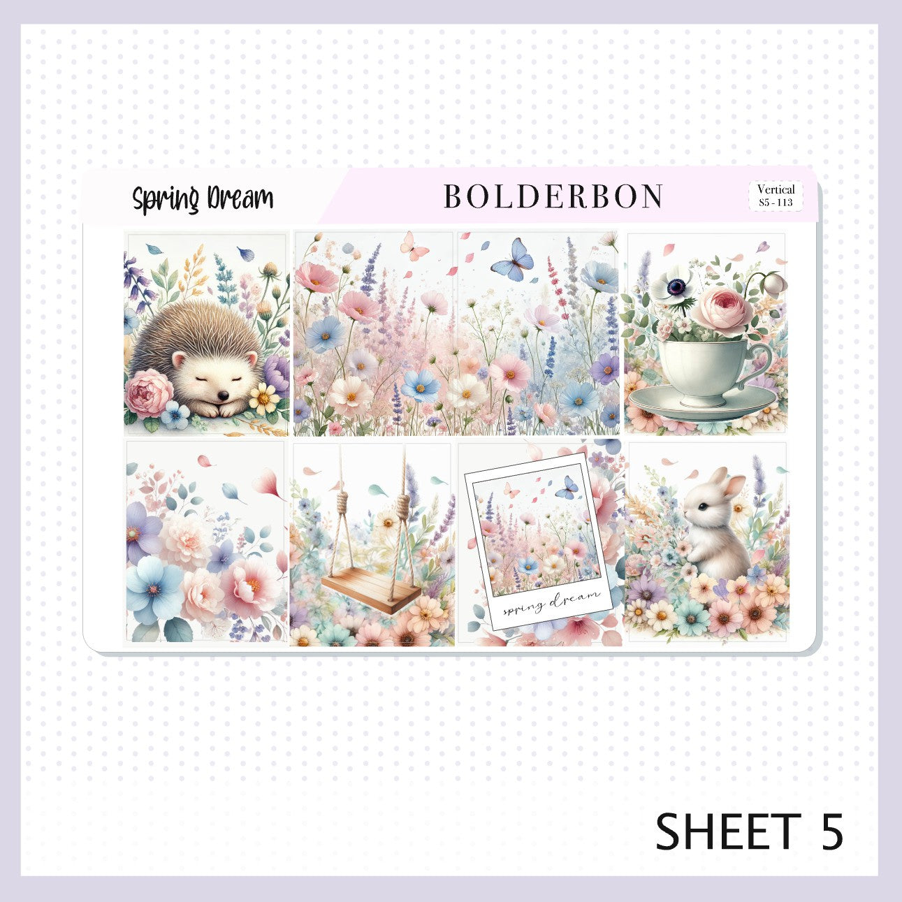 SPRING DREAM || 7x9 Vertical Planner Sticker Kit
