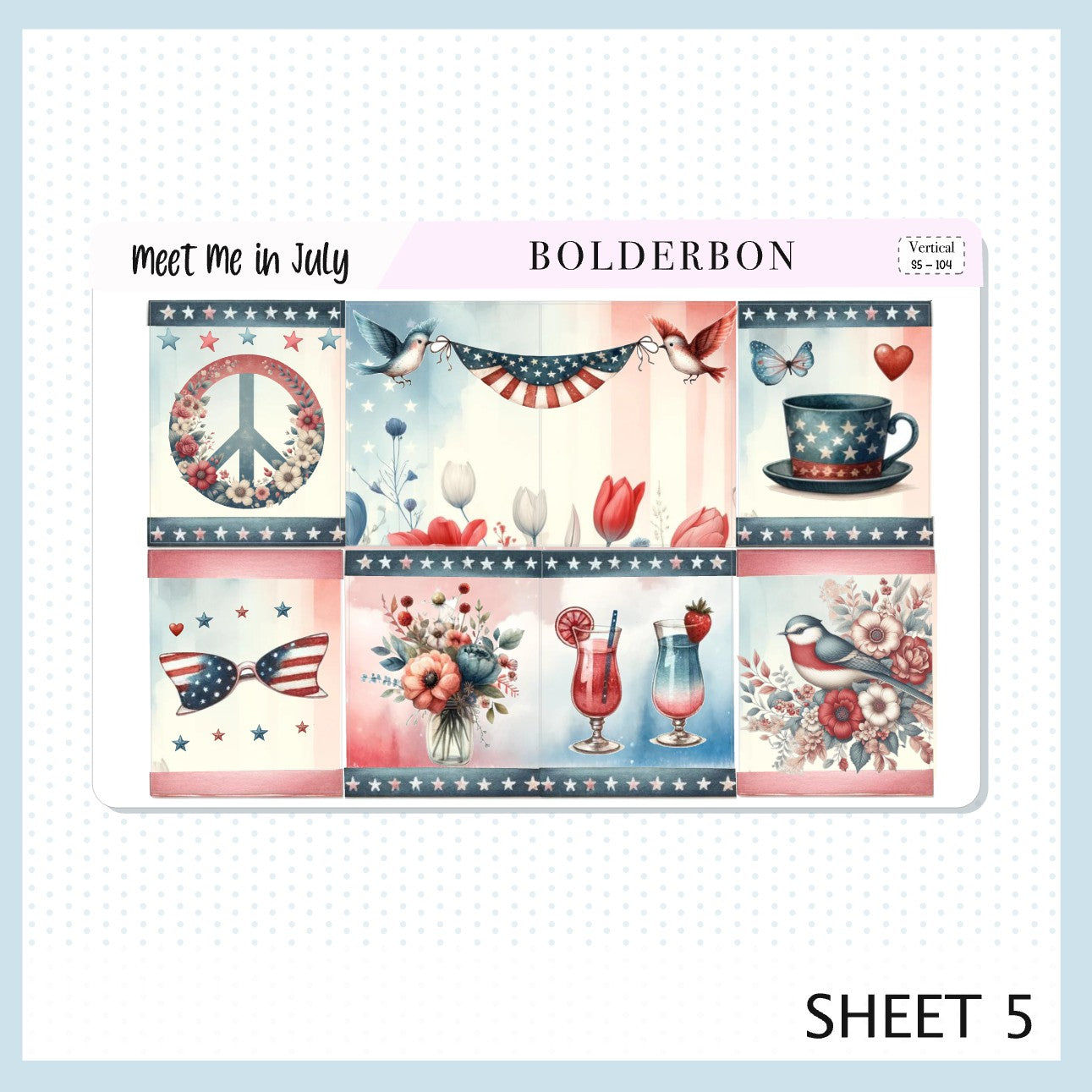 MEET ME IN JULY || 7x9 Vertical Planner Sticker Kit