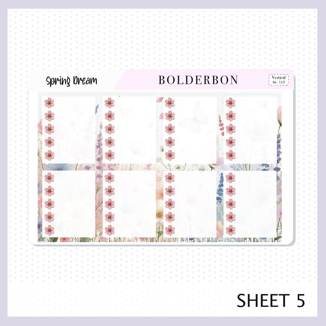 SPRING DREAM || 7x9 Vertical Planner Sticker Kit