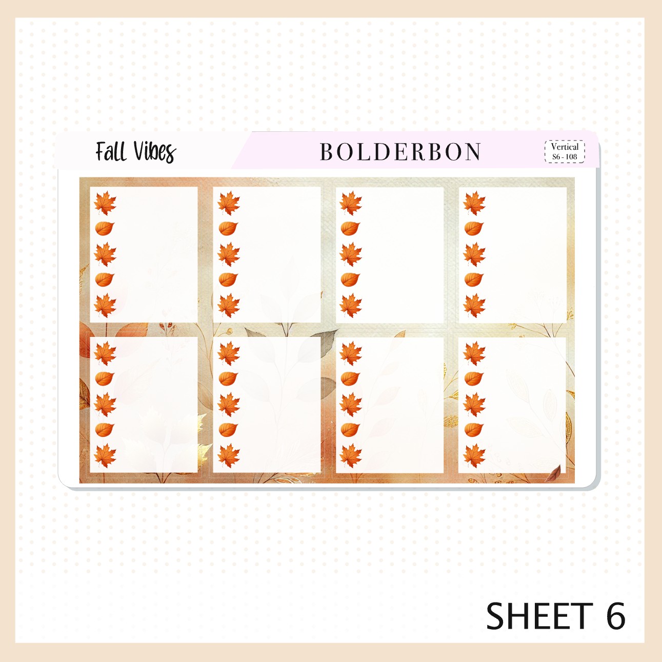 FALL VIBES || 7x9 Vertical Planner Sticker Kit