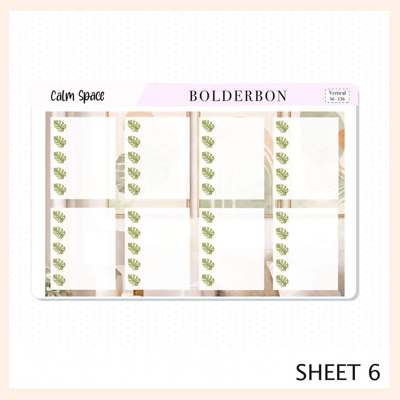 Calm Space 7x9 Vertical Sticker Kit || Neutral Boho Stickers, Erin Condren Vertical Kit, Beach Coastal Aesthetic Weekly Stickers