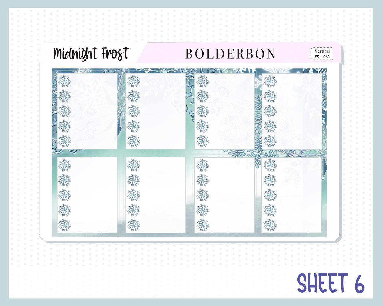 MIDNIGHT FROST || 7x9 Vertical Planner Sticker Kit