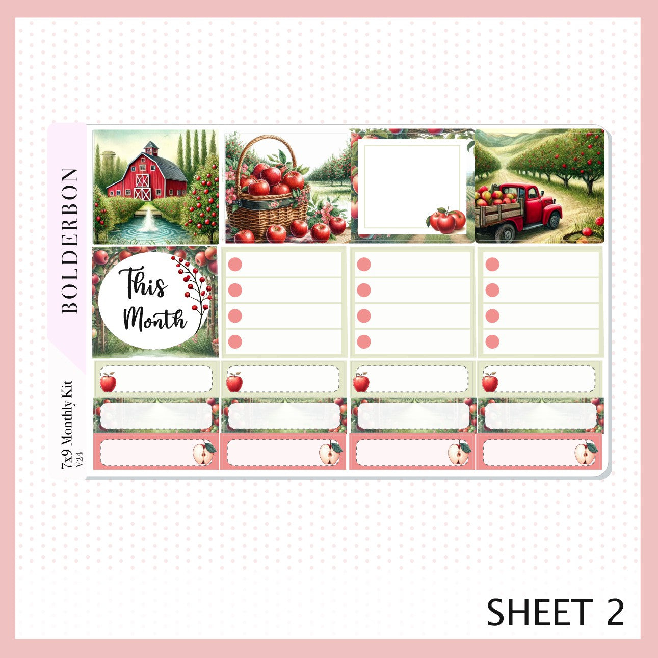 SEPTEMBER 7x9 Monthly Sticker Kit || Apple Orchard