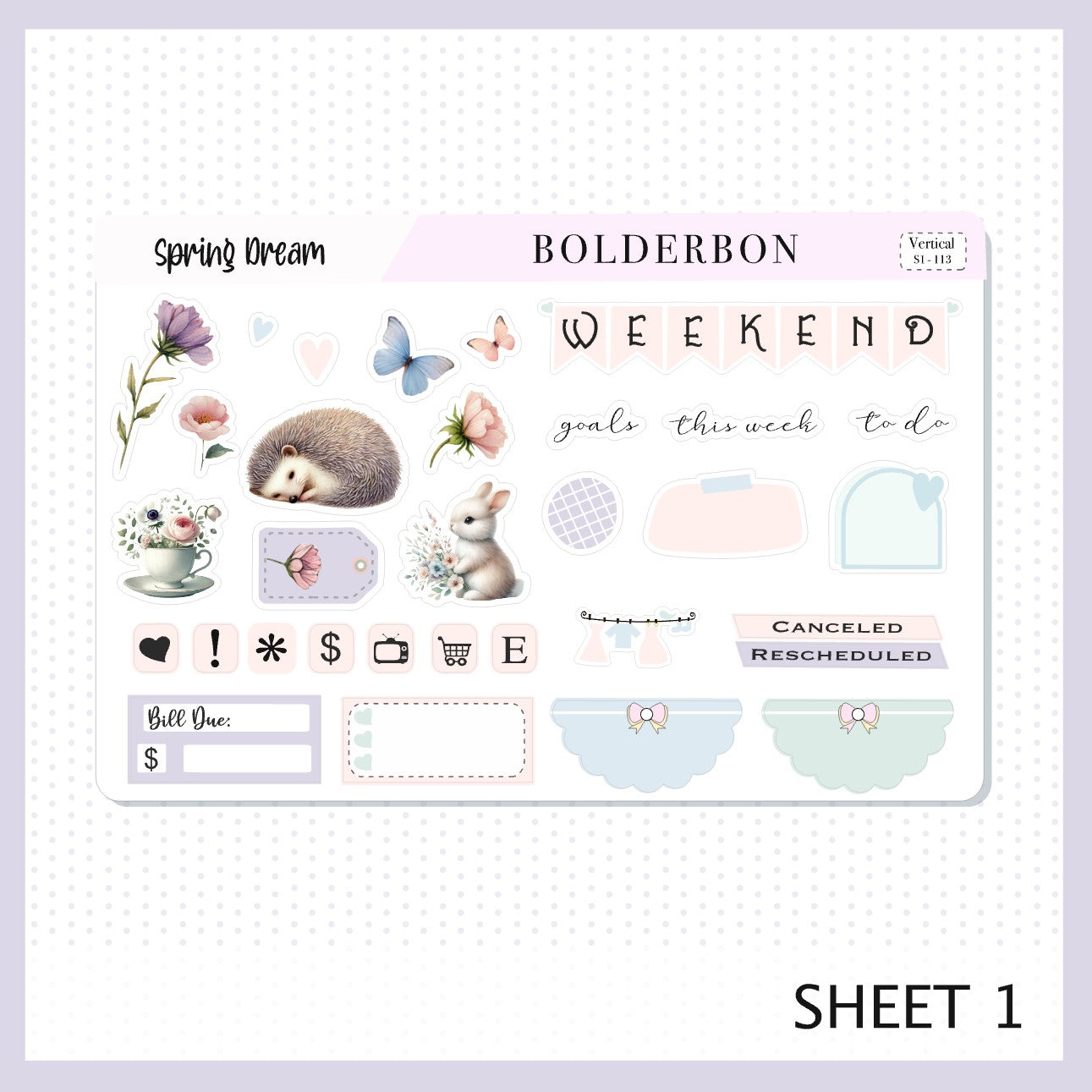 SPRING DREAM || 7x9 Vertical Planner Sticker Kit