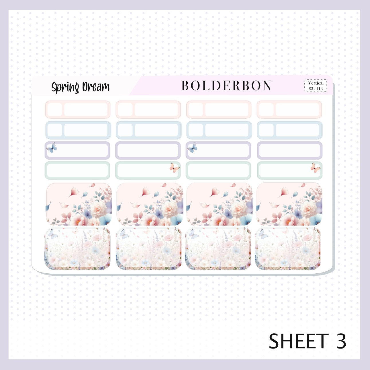 SPRING DREAM || 7x9 Vertical Planner Sticker Kit