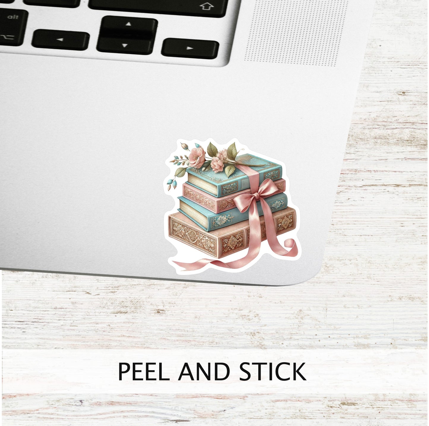 Elegant Book Stack Vinyl Sticker || Book Lover Vinyl Sticker, Unique Bookish Gift - Perfect for Planners, Journals, laptops and More!