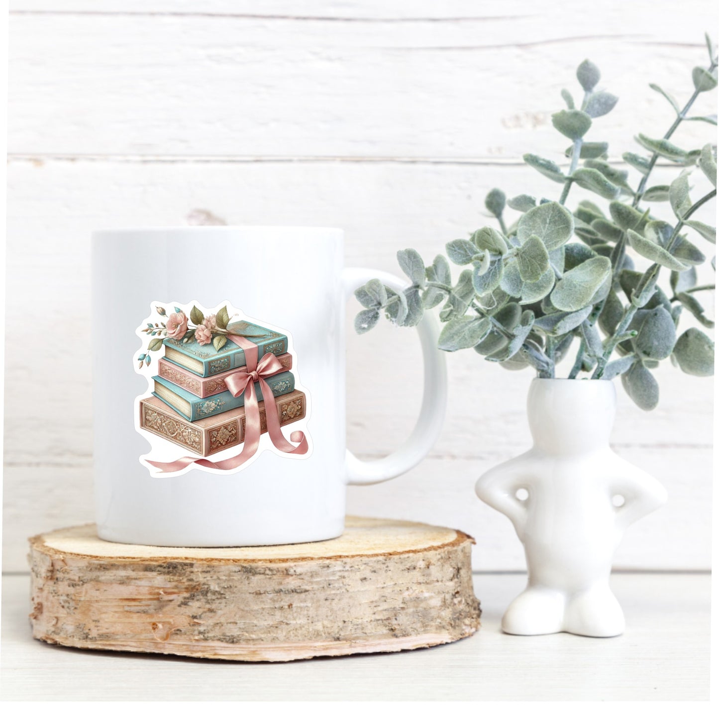 Elegant Book Stack Vinyl Sticker || Book Lover Vinyl Sticker, Unique Bookish Gift - Perfect for Planners, Journals, laptops and More!