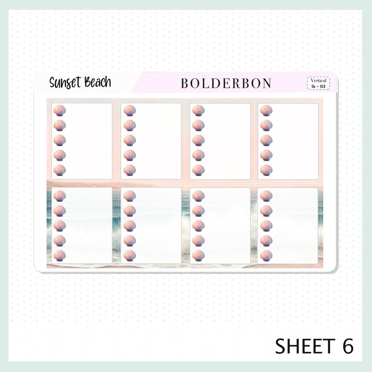 SUNSET BEACH || 7x9 Vertical Planner Sticker Kit