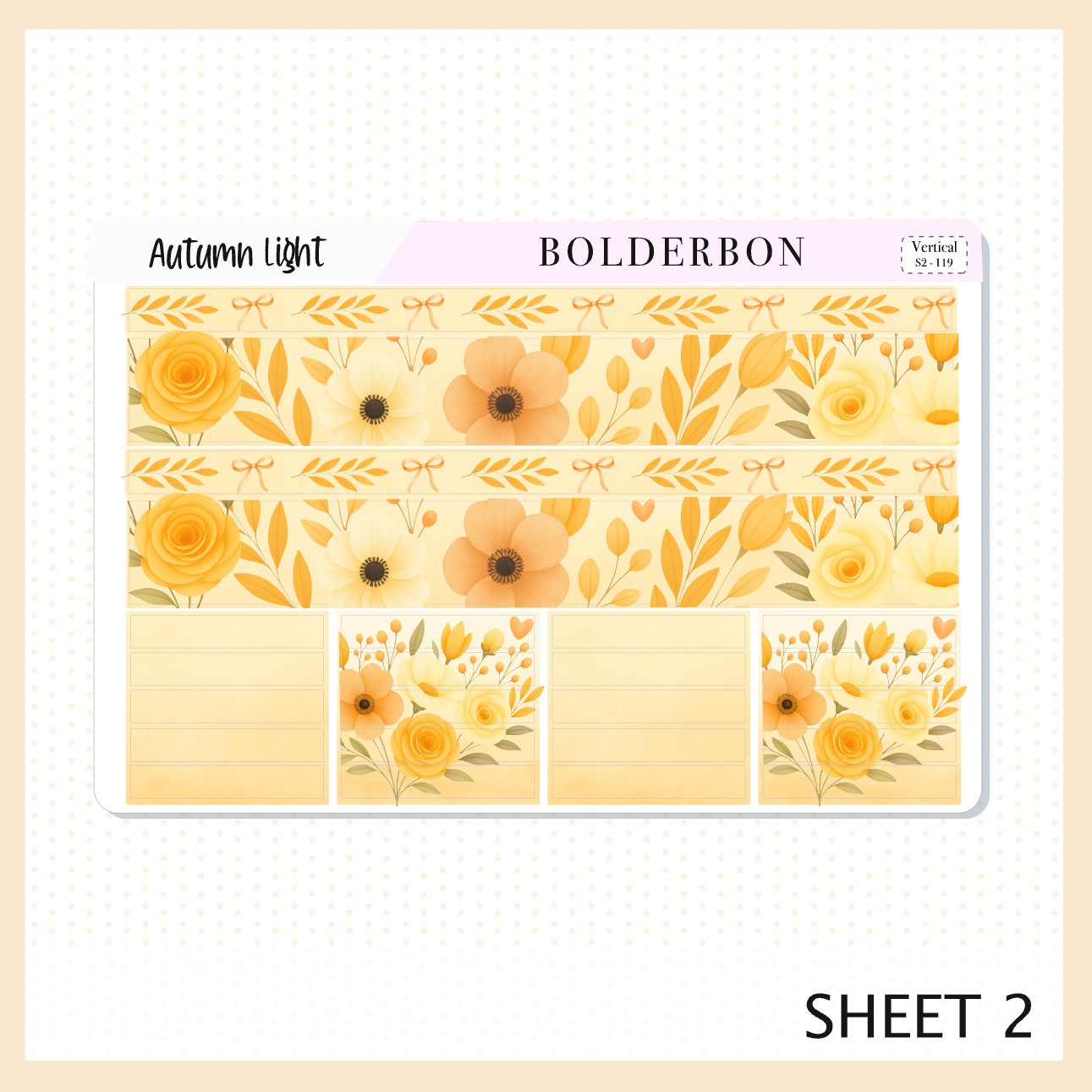 AUTUMN LIGHT 7x9 Vertical Sticker Kit || Cozy Fall Floral Planner Stickers, Autumn Aesthetic Vibe