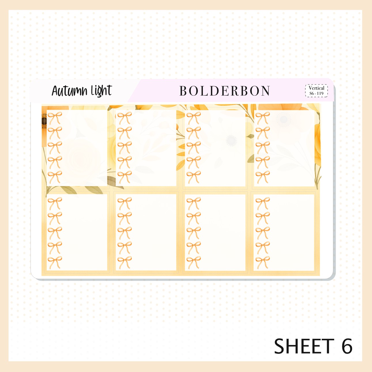 AUTUMN LIGHT 7x9 Vertical Sticker Kit || Cozy Fall Floral Planner Stickers, Autumn Aesthetic Vibe
