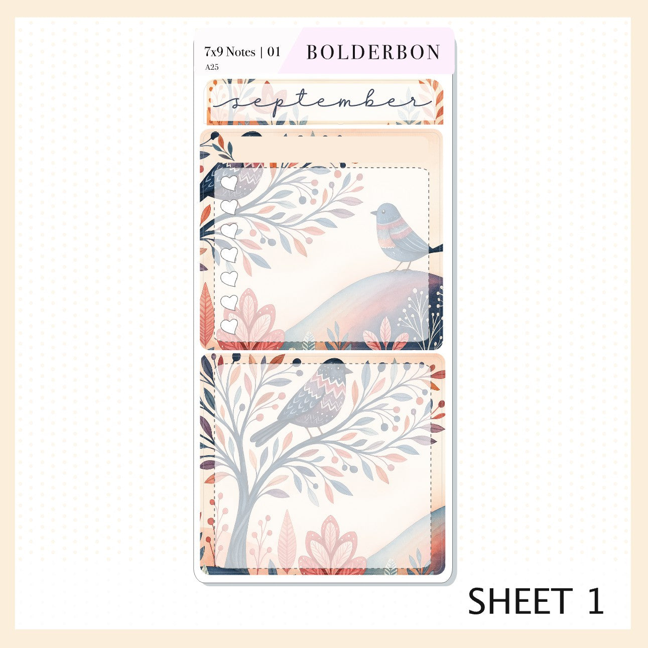 NEW SEPTEMBER 7x9 Notes Kit || 2025/2026 Planner Sticker Kit for Erin Condren Planners, Windsong